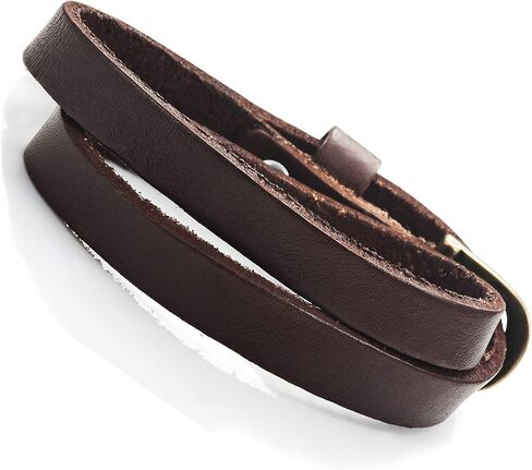 URBAN JEWELRY Genuine Leather Cuff Bangle Men's Bracelet (Adjustable 7.1 to 9.05 inches) in Kuwait