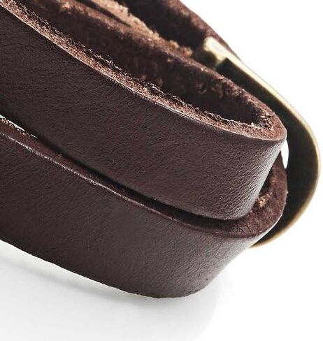 URBAN JEWELRY Genuine Leather Cuff Bangle Men's Bracelet (Adjustable 7.1 to 9.05 inches) in Kuwait