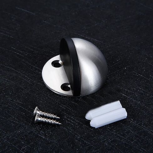 Stainless Steel No-Drill Door Stop with Rubber Buffer, Anti-Collision Glass Door Holder for Bathroom and Home Use in Saudi Arabia