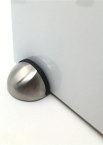 Stainless Steel No-Drill Door Stop with Rubber Buffer, Anti-Collision Glass Door Holder for Bathroom and Home Use in Saudi Arabia