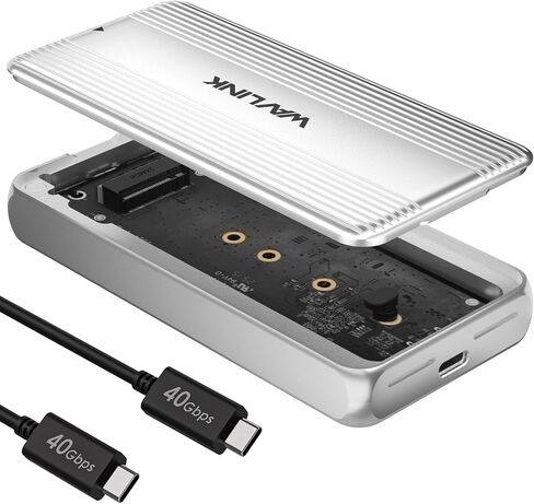حاوية WAVLINK من الألومنيوم NVMe، حاوية USB من النوع C بسرعة 10 جيجابت في الثانية إلى NVMe M.2 SSD، حافظة NVMe PCI-E M.2 SSD تدعم UASP لـ NVMe SSD بحجم 2230/2242/2260/2280 (حتى 2 تيرابايت) مع نوع C OTG محول in Kuwait