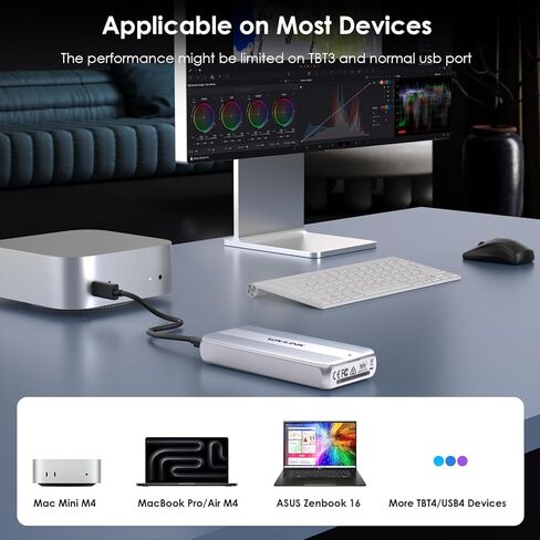 حاوية WAVLINK من الألومنيوم NVMe، حاوية USB من النوع C بسرعة 10 جيجابت في الثانية إلى NVMe M.2 SSD، حافظة NVMe PCI-E M.2 SSD تدعم UASP لـ NVMe SSD بحجم 2230/2242/2260/2280 (حتى 2 تيرابايت) مع نوع C OTG محول in Kuwait