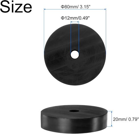 4 قطع من Uxcell فواصل مطاطية 80 مم OD × 12 مم ID × 20 مم ارتفاع دائري مضاد للاهتزاز، حلقات جلبة مطاطية سميكة لملحقات السيارة المنزلية in Kuwait
