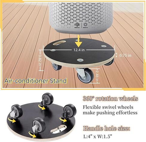 HBFBDRCT الأثاث المتحرك مع 4 عجلات من المطاط اللدن بالحرارة، 15 بوصة تحمل بشكل آمن 551 رطلاً من المحرك الخشبي المتين لأريكة البيانو والثلاجة والغسالة والأريكة والنباتات الثقيلة من دوللي، عبوتان in Kuwait