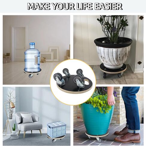 HBFBDRCT الأثاث المتحرك مع 4 عجلات من المطاط اللدن بالحرارة، 15 بوصة تحمل بشكل آمن 551 رطلاً من المحرك الخشبي المتين لأريكة البيانو والثلاجة والغسالة والأريكة والنباتات الثقيلة من دوللي، عبوتان in Kuwait