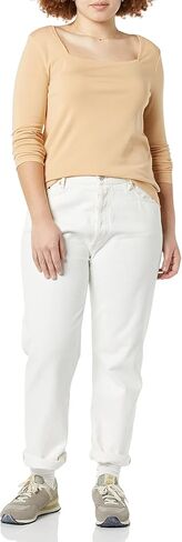 Amazon Essentials Women's Slim-Fit Long Sleeve Square Neck T-Shirt in Kuwait