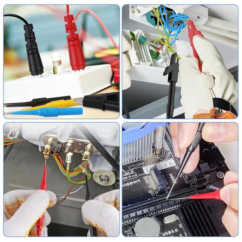 25pcs Automotive Test Leads Kit, Back Probe Alligator Clips, Alligator Clip to 4mm Banana Plug Test Probe Back Probes, Multimeter Electrical Testing 5 Colors Automotive Repair Diagnosis Tools Set in Kuwait