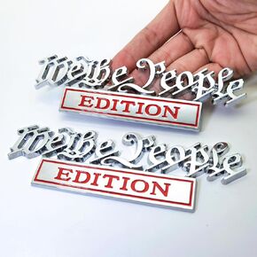 Classic We The People Edition 3D Full Metal Car Emblems Decals Labels Personalized Decoration to Highlight Yourself 2PCS(Black/Red) in Saudi Arabia