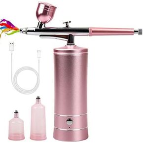 Airbrush-Kit Air Brush Kit With Airbrush Compressor Nail Charms Wireless Air Brush for Barber, Nail Art, Cake Decor, Makeup, Model Painting (Green) in Saudi Arabia