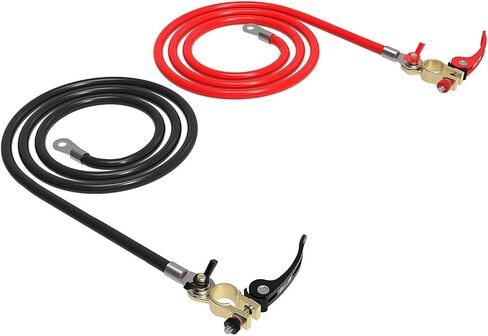 EDECOA كابلات البطارية 3 AWG 1m كابلات عاكس نحاس نقي للسيارة، عاكس الطاقة، RV، القارب in Kuwait