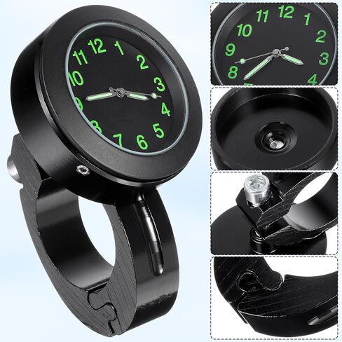 Gatuida Mini Waterproof 7/8" Motorcycle Handlebar Clock Digital Mount, Black Motorbike Accessory for Riding Timing in Saudi Arabia