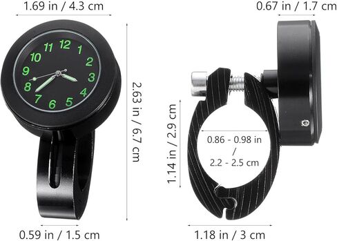 Gatuida Mini Waterproof 7/8" Motorcycle Handlebar Clock Digital Mount, Black Motorbike Accessory for Riding Timing in Saudi Arabia