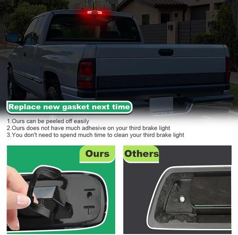3rd Third Brake Light Seal Gasket Compatible with Dodge Ram 1500 1994 to 2001,Ram 2500 3500 1994 to 2002 Waterproof High Mount Stop Lamp Assembly, Single-sided adhesive Gasket in Kuwait