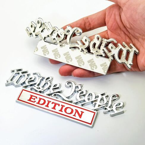 الكلاسيكية نحن الشعب الطبعة 3D شعارات السيارة المعدنية الكاملة الشارات تسميات الديكور شخصية لتسليط الضوء على نفسك 2PCS (أسود / أحمر) in Saudi Arabia