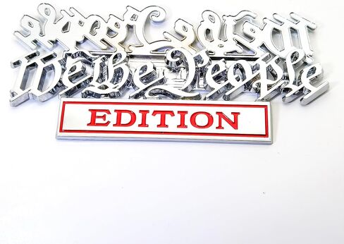 الكلاسيكية نحن الشعب الطبعة 3D شعارات السيارة المعدنية الكاملة الشارات تسميات الديكور شخصية لتسليط الضوء على نفسك 2PCS (أسود / أحمر) in Saudi Arabia