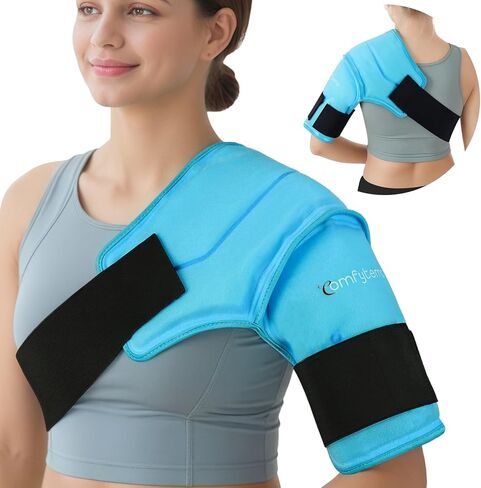 comfytemp الكتف حزمة الجليد التفاف، FSA HSA مؤهلة، دعامة الكتف مع حزمة هلام الجليد للإصابات قابلة لإعادة الاستخدام، والعلاج الطبيعي كم ضغط الباردة لتخفيف آلام الكفة الدوارة، والتعافي sugery in Kuwait