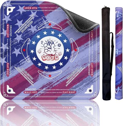 33.5 x 33.5 Inch Mahjong Mat,American Flag Style Wrinkle-Free Packaging，Anti Slip & Noise Reduction Gaming Mat for Poker, Card, Dominoes, Board & Tile Games Mahjong Gift (Flag Mahjong Mat) in Saudi Arabia