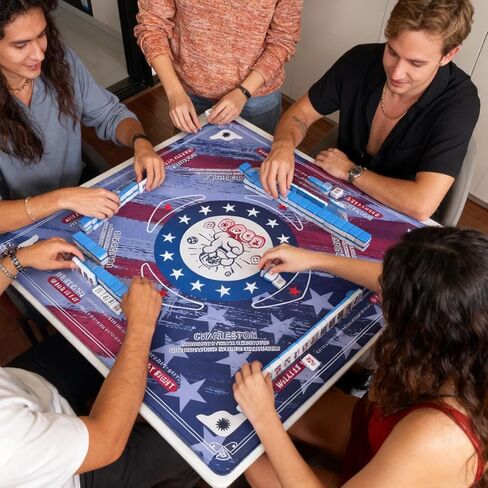 33.5 x 33.5 Inch Mahjong Mat,American Flag Style Wrinkle-Free Packaging，Anti Slip & Noise Reduction Gaming Mat for Poker, Card, Dominoes, Board & Tile Games Mahjong Gift (Flag Mahjong Mat) in Saudi Arabia