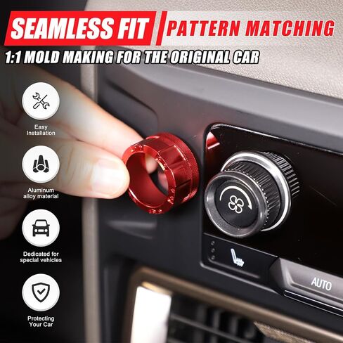 for Hummer EV Accessories Rear Air Conditioner Switch Button Knob Cover,Climate Control Knob Aluminum A/C Decal Trim Rings for Hummer EV SUV Truck 2024 2025+ (Mecha Model Red) in Saudi Arabia