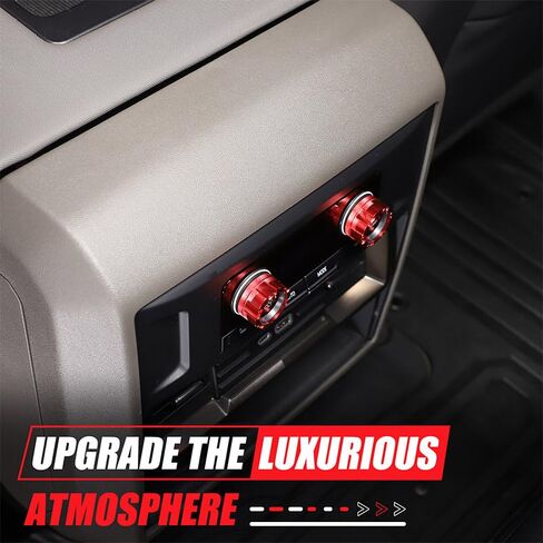 for Hummer EV Accessories Rear Air Conditioner Switch Button Knob Cover,Climate Control Knob Aluminum A/C Decal Trim Rings for Hummer EV SUV Truck 2024 2025+ (Mecha Model Red) in Saudi Arabia