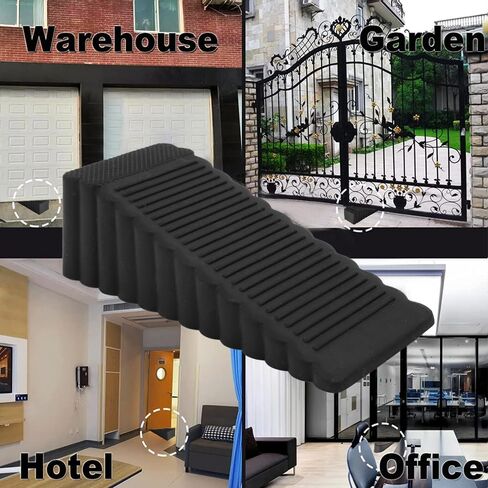 2PCS Safety Rubber Door Stop Stoppers Block Wedge Doorstops Home Office Door Rear Retainer Anti-Collision Stop,95 * 40 * 30mm (Grey) in Saudi Arabia