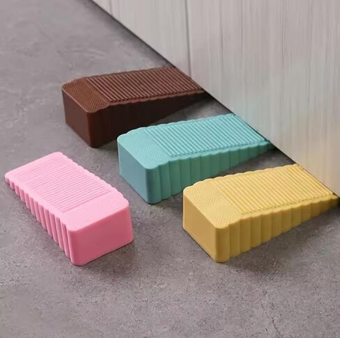 2PCS Safety Rubber Door Stop Stoppers Block Wedge Doorstops Home Office Door Rear Retainer Anti-Collision Stop,95 * 40 * 30mm (Grey) in Saudi Arabia