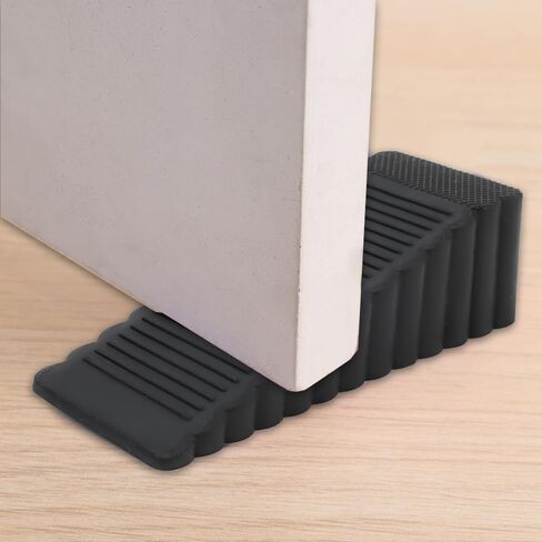 2PCS Safety Rubber Door Stop Stoppers Block Wedge Doorstops Home Office Door Rear Retainer Anti-Collision Stop,95 * 40 * 30mm (Grey) in Saudi Arabia