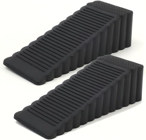 2PCS Safety Rubber Door Stop Stoppers Block Wedge Doorstops Home Office Door Rear Retainer Anti-Collision Stop,95 * 40 * 30mm (Grey) in Saudi Arabia
