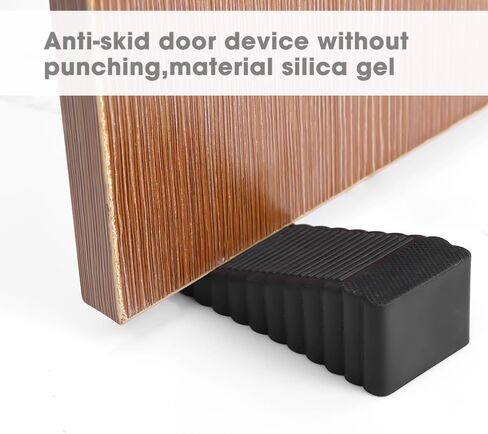 2PCS Safety Rubber Door Stop Stoppers Block Wedge Doorstops Home Office Door Rear Retainer Anti-Collision Stop,95 * 40 * 30mm (Grey) in Saudi Arabia