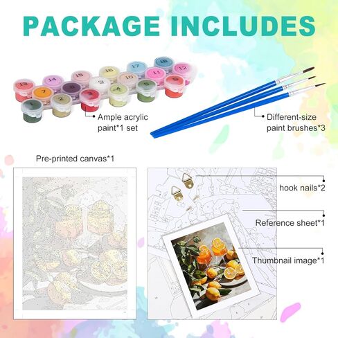 GEEHEIY Paint by Numbers Kit for Adults - Lemon Adult Paint by Number Kits on Canvas for Beginner, Fruit Lemon DIY Acrylic Oil Number Painting for Adults, Perfect for Home Decor Gift 16x20 Inch in Saudi Arabia