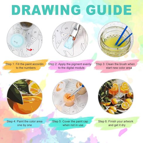 GEEHEIY Paint by Numbers Kit for Adults - Lemon Adult Paint by Number Kits on Canvas for Beginner, Fruit Lemon DIY Acrylic Oil Number Painting for Adults, Perfect for Home Decor Gift 16x20 Inch in Saudi Arabia