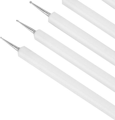 Professional Double End Indentation Pen Kit for Paper Embossing, 5Pcs Sculpting Dotting Tool for Art Projects - White (White) (White) in Saudi Arabia