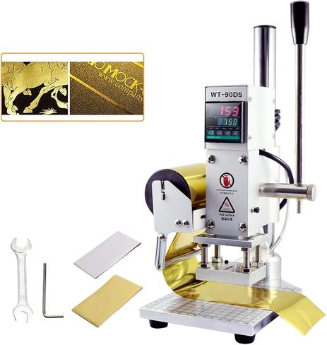 Digital Embossing Machine,DIY Digital Automatic Leather Hot Foil Stamping Machine,Manual Embossing Tool Creasing Wood Paper PVC Card Press Printer,Multifunctional Logo Emb in Saudi Arabia