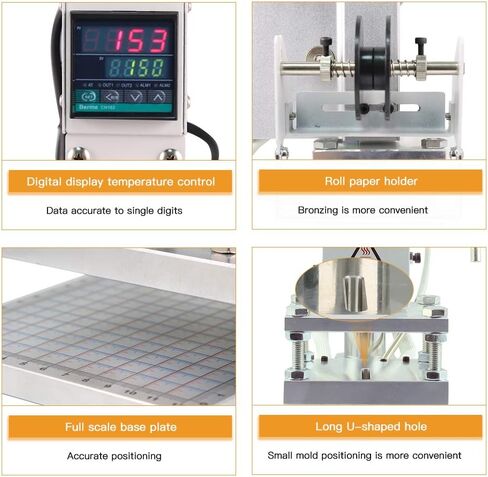 Digital Embossing Machine,DIY Digital Automatic Leather Hot Foil Stamping Machine,Manual Embossing Tool Creasing Wood Paper PVC Card Press Printer,Multifunctional Logo Emb in Saudi Arabia