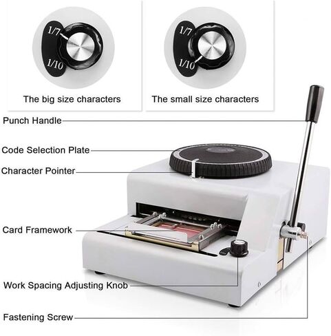 72-Character Manual Embossing Stamping Machine PVC/ID/Credit Card Embosser Code Printer,Card Personalization Tool for Standard PVC Cards 85.5mm × 55mm in Saudi Arabia