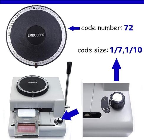 72-Character Manual Embossing Stamping Machine PVC/ID/Credit Card Embosser Code Printer,Card Personalization Tool for Standard PVC Cards 85.5mm × 55mm in Saudi Arabia