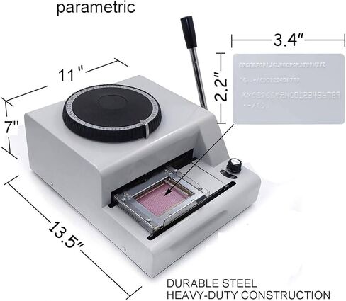 72-Character Manual Embossing Stamping Machine PVC/ID/Credit Card Embosser Code Printer,Card Personalization Tool for Standard PVC Cards 85.5mm × 55mm in Saudi Arabia