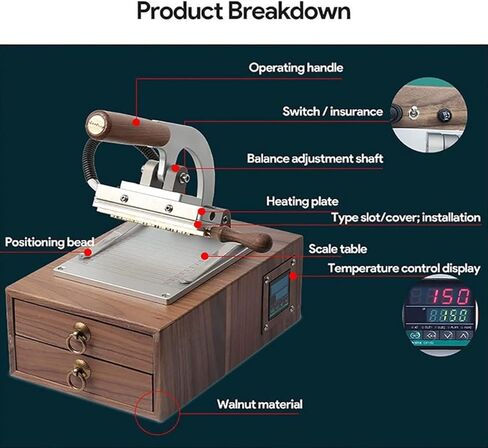 Hot Foil Stamping Machine,Adjustable Pressing Depth Craft Craft Pressing Machine for Paper Creasing Wood Embossing in Saudi Arabia