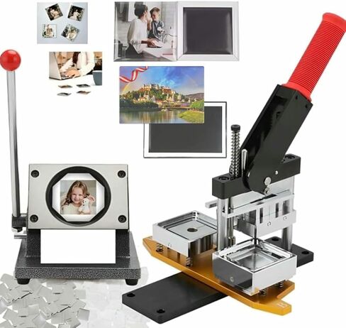 5 X 5 Cm Square Magnet Making Kit, 50 X 50 Mm Refrigerator Magnet Press, Paper Cutter and 1000 Sets of Materials,Maker+Knife+(Acrylic+Pins)*1000 in Saudi Arabia
