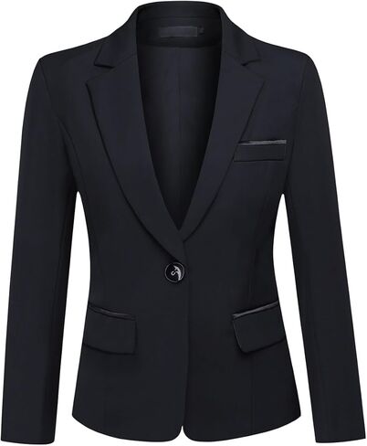 YUNCLOS Women's 2 Piece Office Lady Business Suit Set Slim Fit Blazer Pant, X-Large, Black in Kuwait