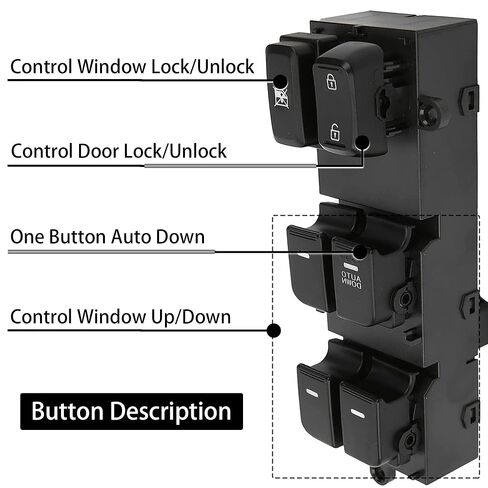 Rldym 93570-B5000 Power Window Switch for Kia Forte 2014 2015 2016 2017 2018 Master Driver Left Side Power Window Lift Electric Control Switch 93570-A7000 in Saudi Arabia