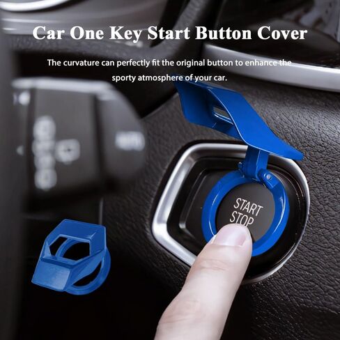Car Engine Start/Stop Button Cover, Zinc Alloy Car Push Button Start Cover Car Power Control Trim, Universal Car Interior Accessories Key Ignition Switch Protective Cover for Cars, SUVs (Carbon fiber) in Saudi Arabia
