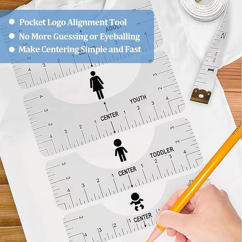 11pcs T-Shirt Ruler Guide - Transparent T-Shirt Alignment Tool, Vinyl Alignment Heat Press Ruler, T-Shirt Measurement Tool for Heat Press, Alignment, Adults, Kids Front and Back Measurement in Saudi Arabia