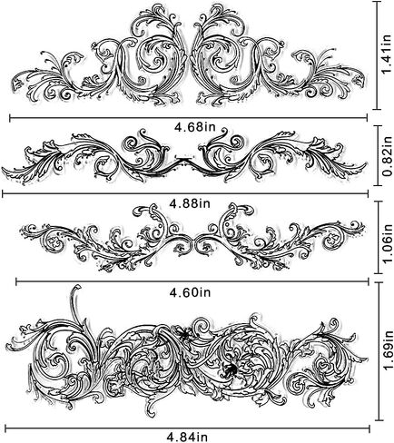 Flower Lace Clear Stamps for Card Making Decoration DIY Scrapbooking, Laces Line Frame Silicone Clear Rubber Stamps for Holiday Card Making Embossing Album Decor Craft in Saudi Arabia