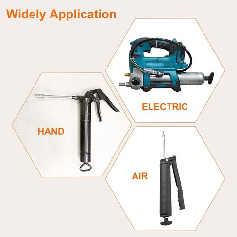 HARFINGTON Grease Gun Hose Kit 23.8" 10000 PSI Spring Flex High Pressure Quick Release Grease with Grease Gun Coupler 1/8" NPT Threads for Grease Gun, Black in Saudi Arabia
