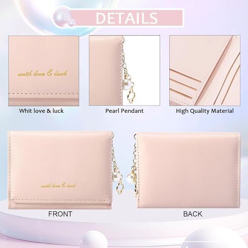 Sunwel Fashion Elegant Small Wallet with Chain Decoration Cash Credit Card Holder ID Window for Women Girls (BLACK) in Kuwait