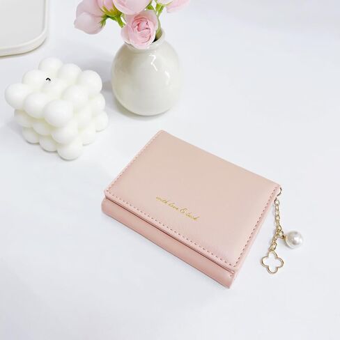 Sunwel Fashion Elegant Small Wallet with Chain Decoration Cash Credit Card Holder ID Window for Women Girls (BLACK) in Kuwait