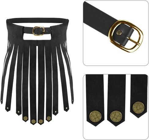 SIQITECHNO Medieval Armor Skirt Leather Roman Apron Belt Vintage Knight Armor Skirt Viking Soldier Halloween Cosplay Costume in Saudi Arabia