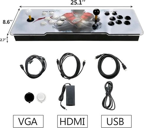 Best Brose Pandora Treasure 3D Arcade Console - 30000 لعبة، وظيفة البحث، 1280x720P، قائمة المفضلة، 4 لاعبين عبر الإنترنت، 2 عناصر تحكم (أسود) in Kuwait