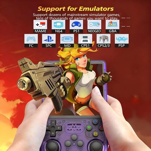 HatiLuminis R36plus Handheld Retro Game Console 4.0-inch IPS Screen,Preloaded with Classic Games,Portable Pocket Video Gaming with Christmas Card & Gift Box (Purple) in Saudi Arabia